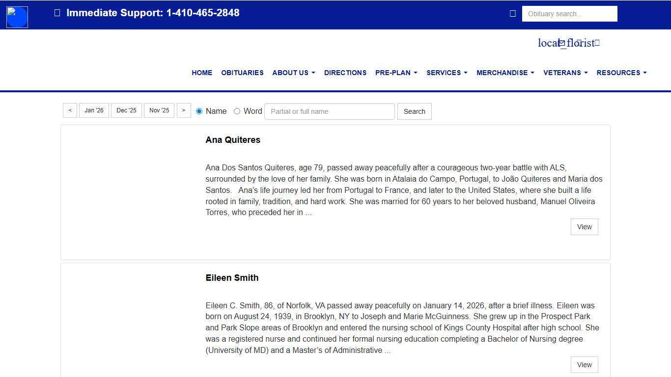 All Obituaries | Harry H. Witzke's Family Funeral Home | Ellicott City, MD